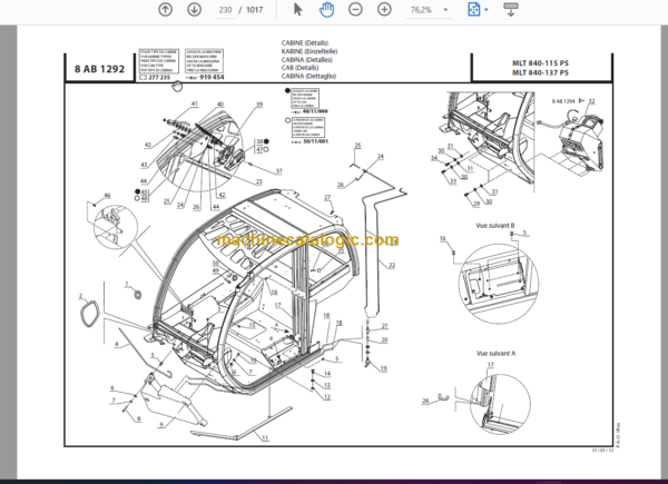 Manitou MLT 840-137 PS PARTS CATALOGUE