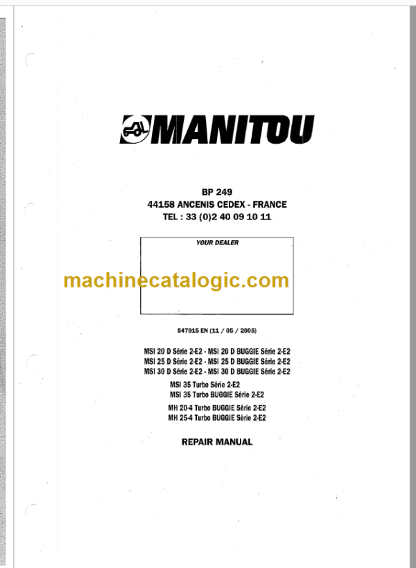 MANITOU MSI 20 25 30 35 20-425-4 D Repair Manual