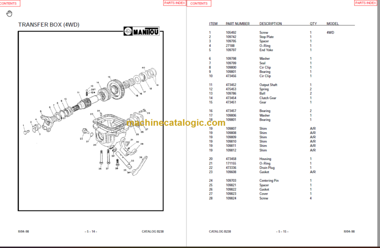 MANITOU M2 30 CP-PXL-G PARTS MANUAL