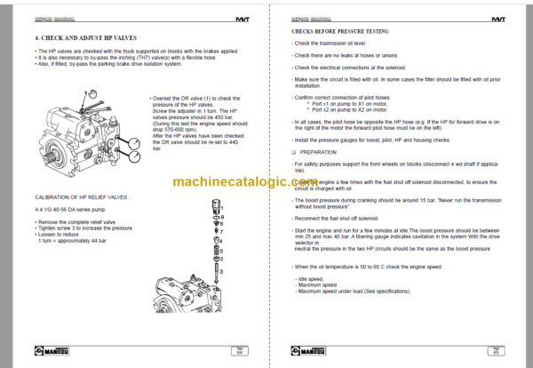 Manitou MVT 1340 Comfort Line REPAIR MANUAL