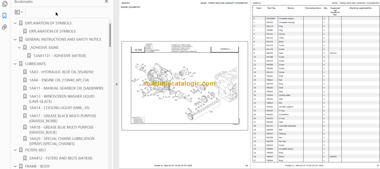 MANITOU MC-X 18-4 D K ST3A S1 PARTS CATALOGUE