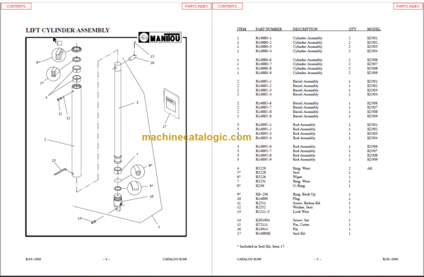 MANITOU 5300 Series Parts Manual