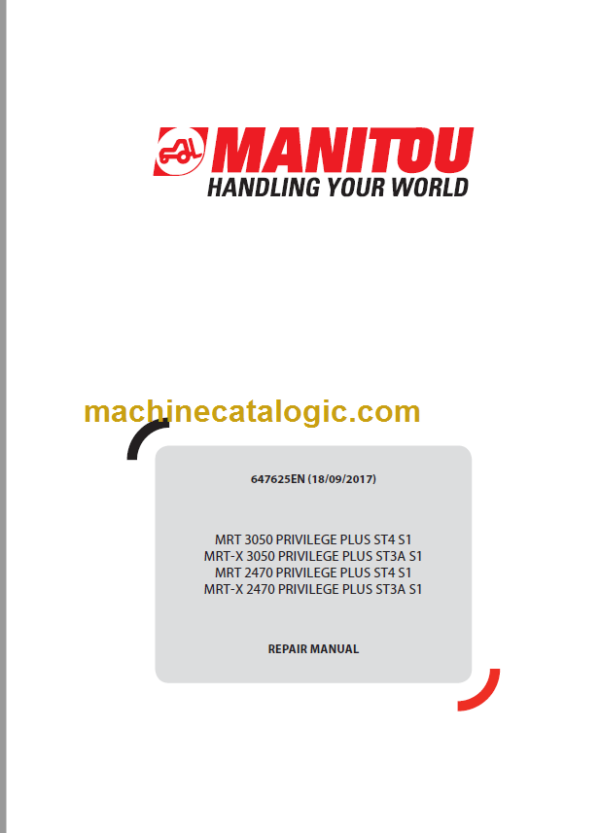 Manitou MRT 3050 PRIVILEGE PLUS ST4 S1 REPAIR MANUAL