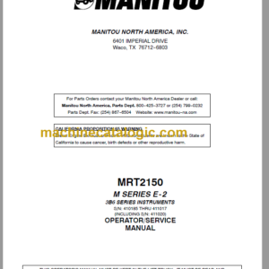 Manitou MRT 2150 M SERIES E-2 SERVICE MANUAL