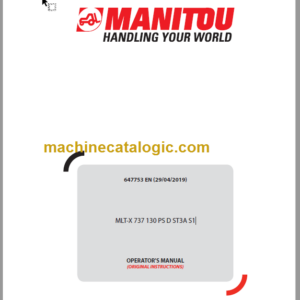 Manitou MLT-X 737 130 PS D ST3A S1 Operator's Manual