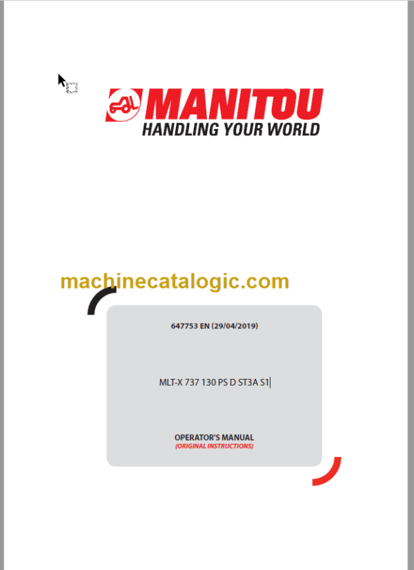 Manitou MLT-X 737 130 PS D ST3A S1 Operator's Manual