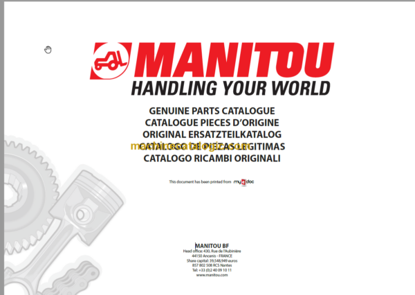 Manitou MLT 634 120PS ST3B PARTS CATALOGUE