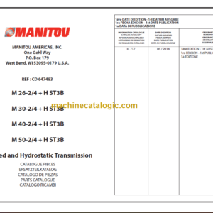 MANITOU M 30-2 + H ST3B PARTS CATALOGUE