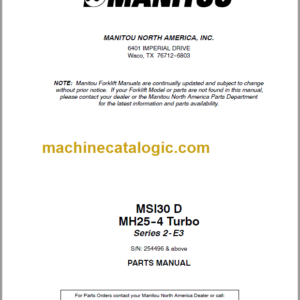 MANITOU MH25-4 Turbo S2-E3 PARTS MANUAL