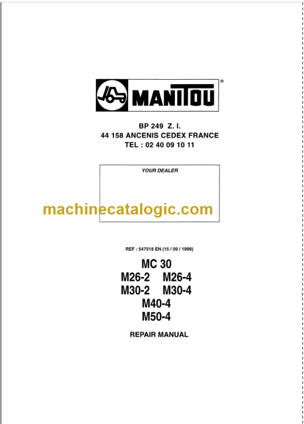 MANITOU M26-4 REPAIR MANUAL