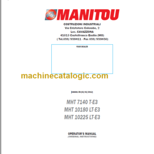 MHT 7140 T-E3 OPERATOR'S MANUAL