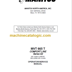 Manitou MVT 665 T Series E2 SERVICE MANUAL