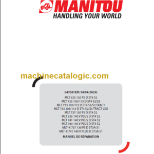 Manitou MLT 733 105115 D FR TRACT LSU Manuel De Réparation