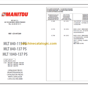 Manitou MLT 1040 PARTS CATALOGUE