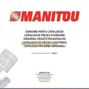 Manitou MLT 845 120 S5 E3 PARTS CATALOGUE