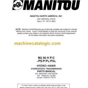 MANITOU M230-B365D PARTS MANUAL