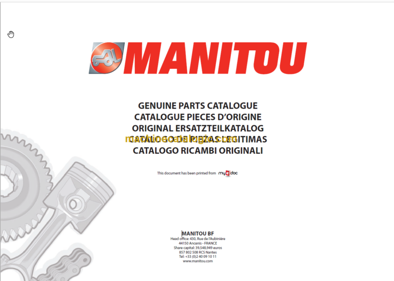 Manitou MHT 10210L E3 PARTS CATALOGUE