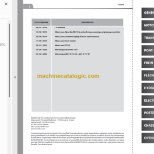 Manitou MLT-X 741 Manuel De Réparation FR