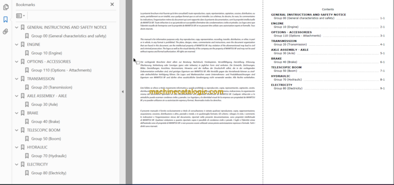 Manitou MLT 630 SDE3 S4E3 Repair Manual 647021EN