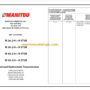 MANITOU M 26-2 4 + H ST3B PARTS CATALOGUE