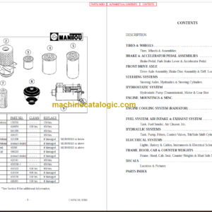 MANITOU M230-B365D PARTS MANUAL