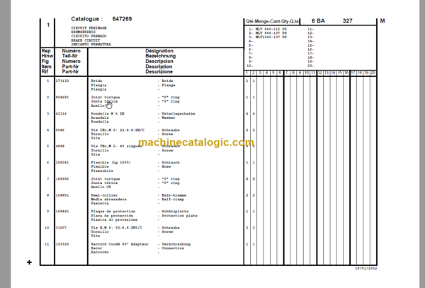 Manitou MLT 1040 PARTS CATALOGUE