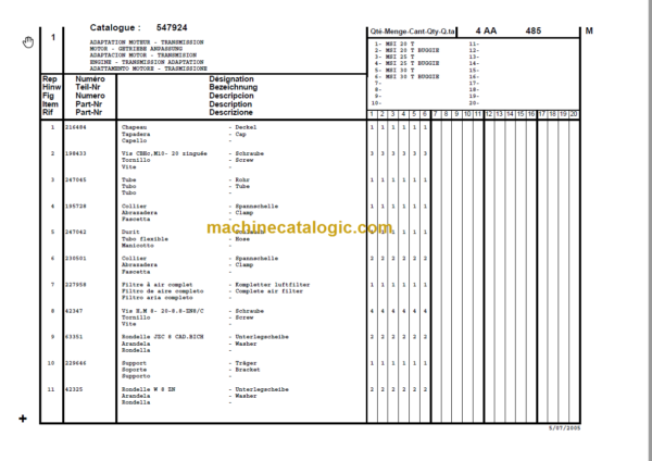 MANITOU MSI 30D Turbo S1-E2 PARTS MANUAL