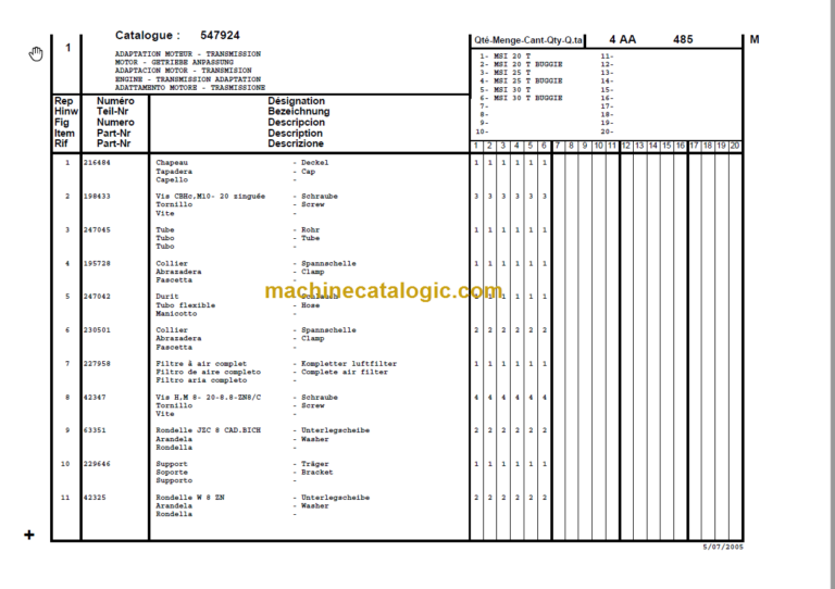 MANITOU MSI 30D Turbo S1-E2 PARTS MANUAL