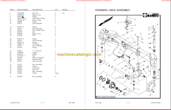 MANITOU M230-B365D PARTS MANUAL