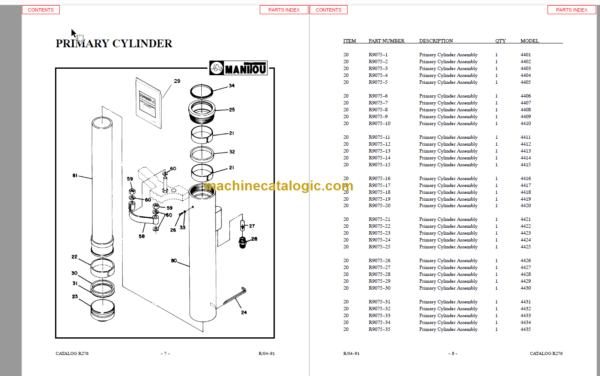 MANITOU 4400 Series Parts Manual