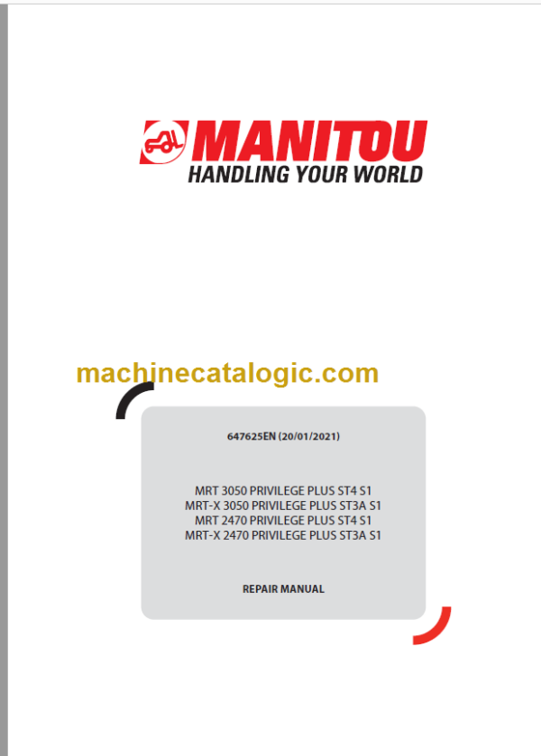 Manitou MRT-X 3050 PRIVILEGE PLUS REPAIR MANUAL