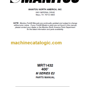 Manitou MRT 1432 400º PARTS MANUALS