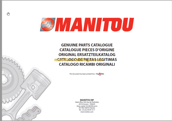 Manitou MLT 845 S5 E3 PARTS CATALOGUE