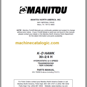 MANITOU M30-24 H K-D HAWK Parts Manual