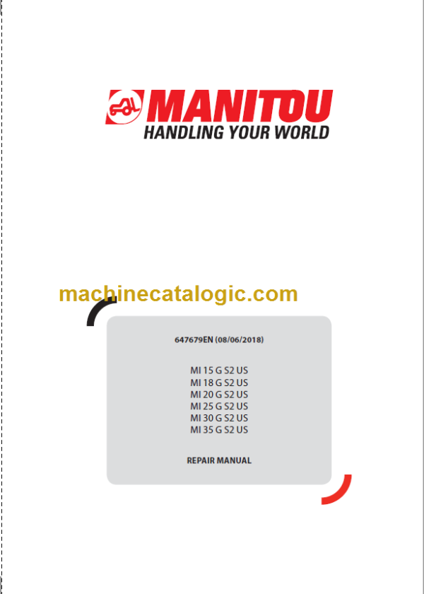 MANITOU MI 18 G S2 US REPAIR MANUAL