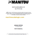 MANITOU 805454 Series Parts Manual