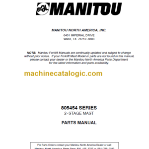 MANITOU 805454 Series Parts Manual