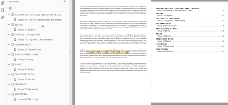 Manitou MLT 629 ST3B Repair Manual