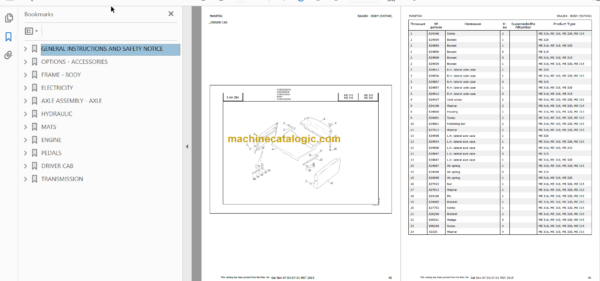 MANITOU ME315 PARTS CATALOGUE