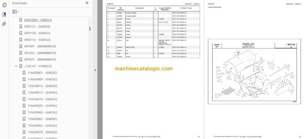 Manitou MHT 780 TURBO E3 PARTS MANUAL