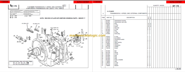 MANITOU M30-24 H K-D HAWK Parts Manual