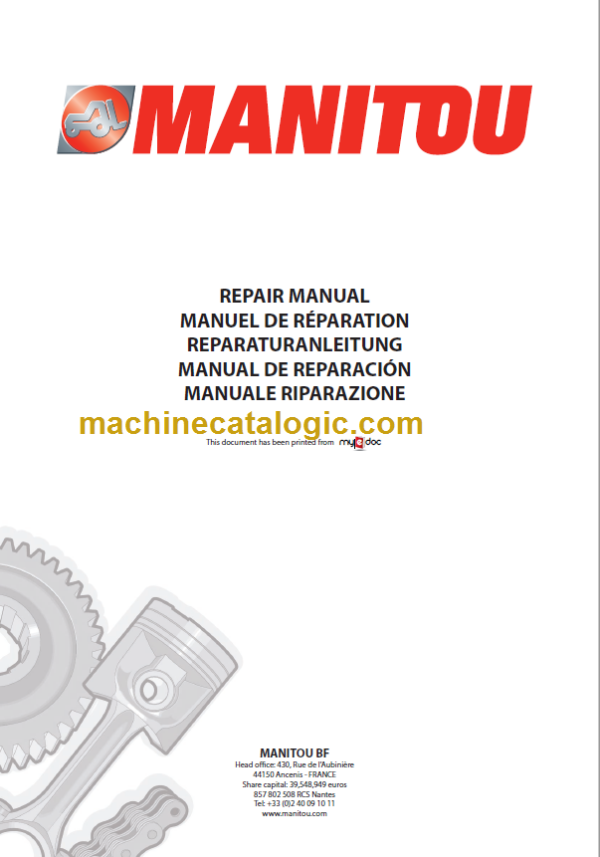 Manitou MLT 845 H Turbo LSU S 2-E2 Repair Manual