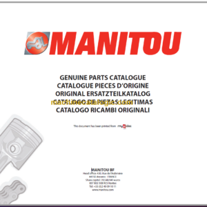 Manitou MLT-X 845 120 S5 E3 PARTS CATALOGUE