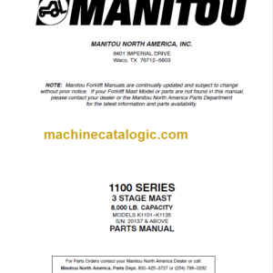 MANITOU 1100 Series Parts Manual