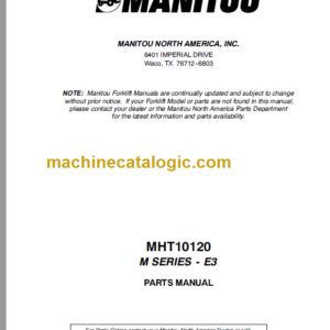 Manitou MHT 10120 M SERIES E3 PARTS MANUAL