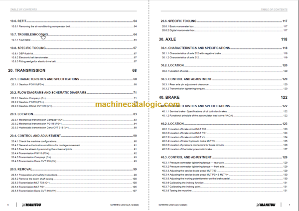 Manitou MLT 635 ST5 S1 Service Manual