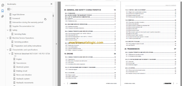 Manitou MLT-X 1041 Service Manual