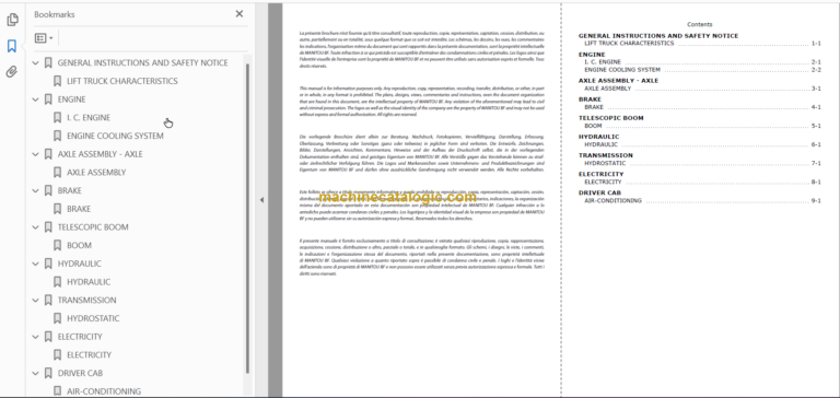 Manitou MLT 845 H Turbo LSU S 2-E2 Repair Manual