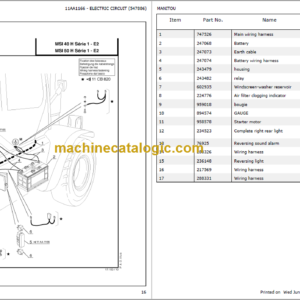 MANITOU MSI 40 H S1 E2 PARTS CATALOGUE