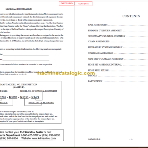 MANITOU 1100 Series Parts Manual